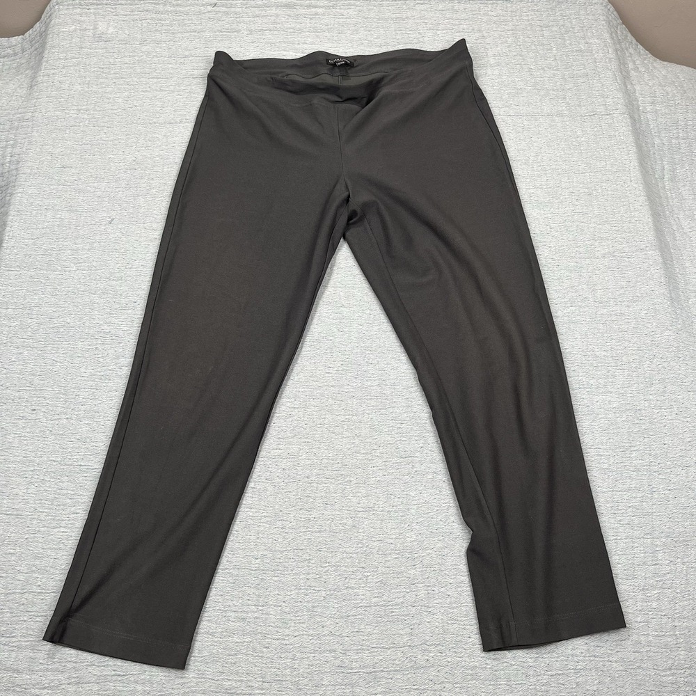 EILEEN FISHER Black Pants Petite Large Women's Pull On Stretch‎ Dress Yoga Pant